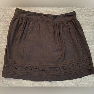 Ann Taylor LOFT pleated hook and eye & zipper women's black cotton skater 10